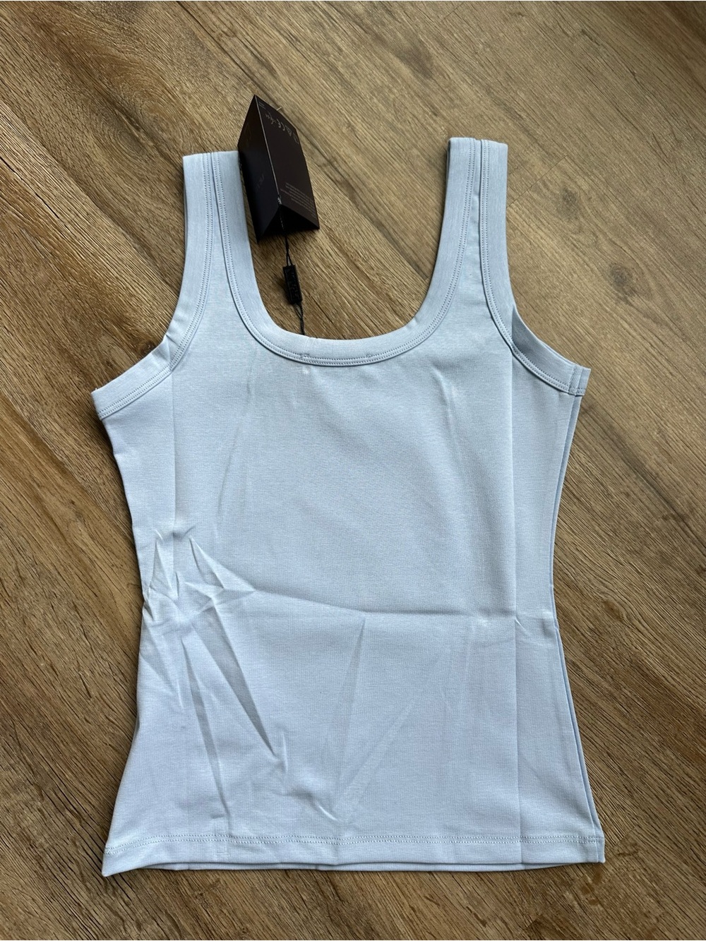 Prada Light Blue Logo Ribbed Tank Top - Picture 6 of 6